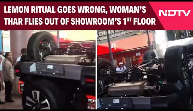Delhi Woman’s Lemon Ritual with Mahindra Thar Ends in Showroom Mishap